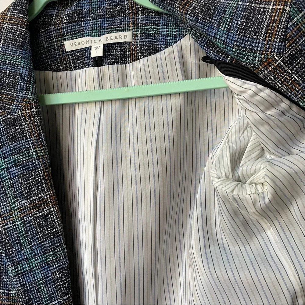 Veronica Beard Martel Dickey Jacket Blue Multi Plaid Blazer size 2 - Picture 7 of 15